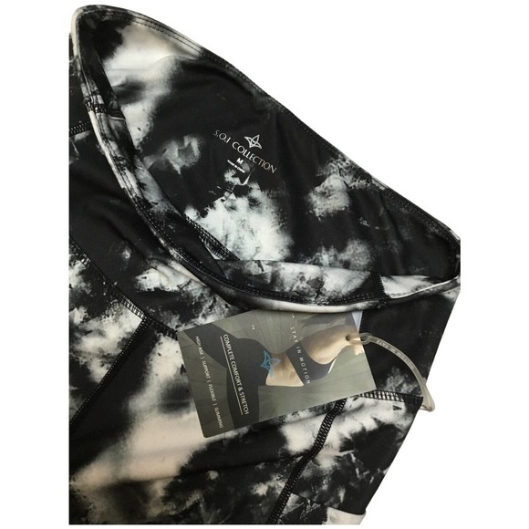 New S.O.I. Collection Tie Dye Leggings Cell Pocket High Rise Support Black M - Picture 8 of 8